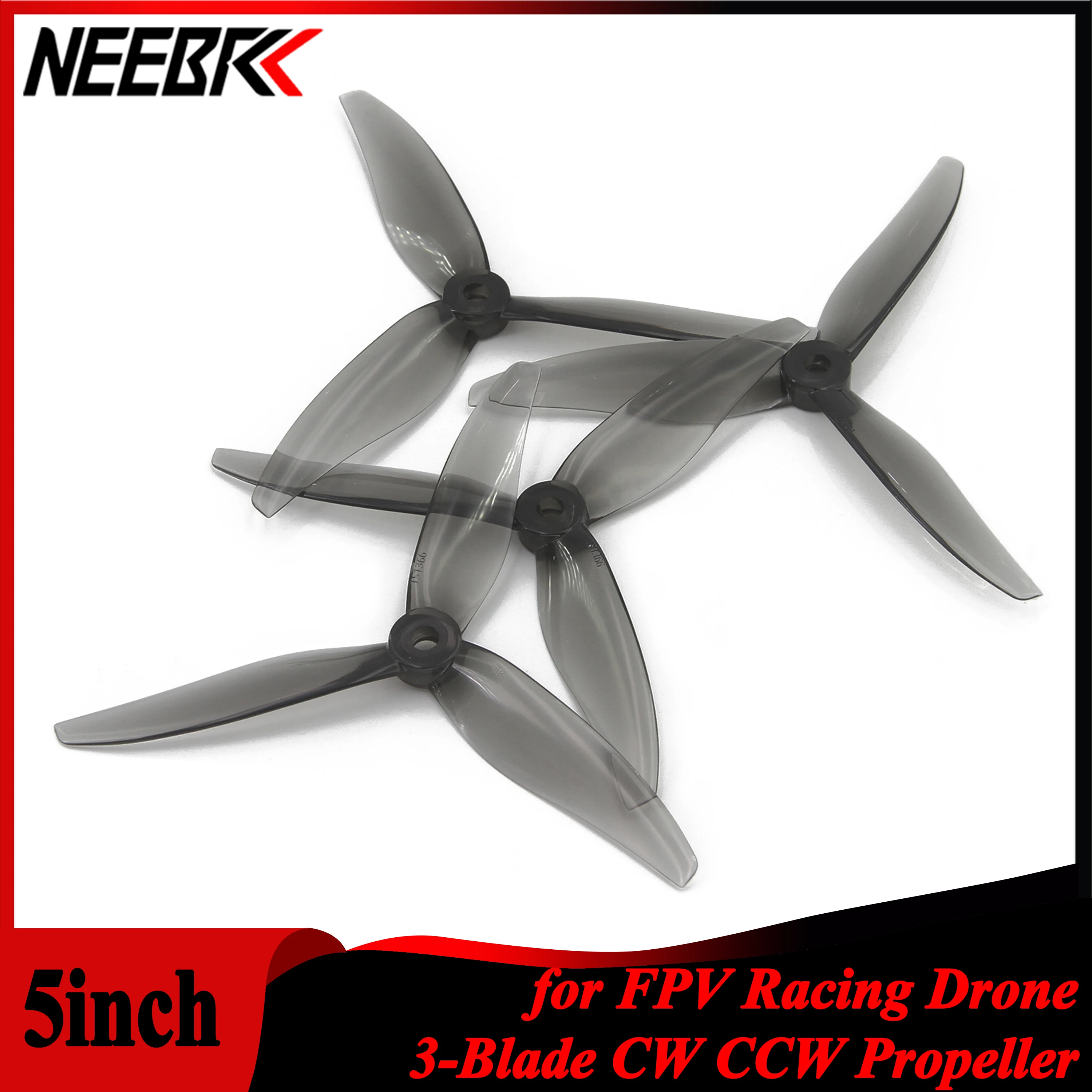 Drone Racing Motor - NEEBRC 12 Paar 5-Zoll-Requisiten 3-Blatt-Propeller für